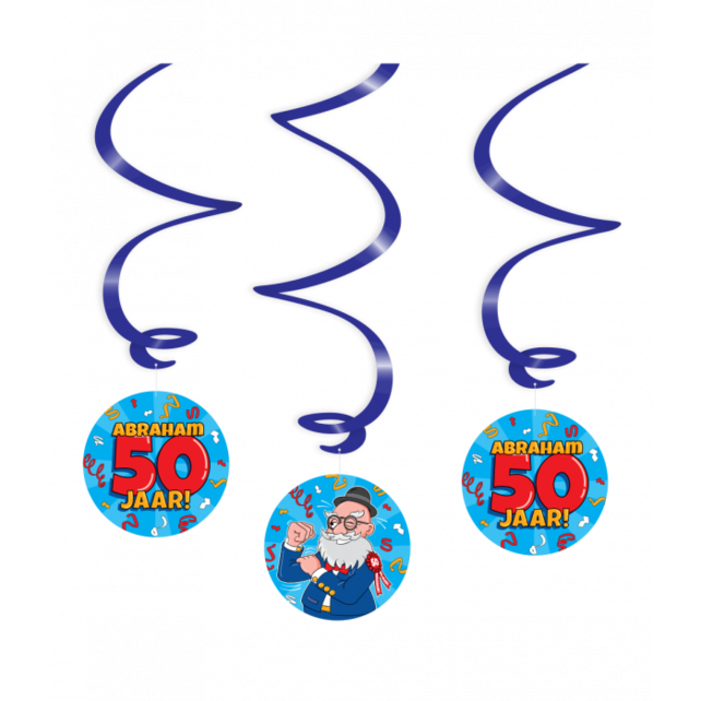Abraham Cartoon - Swirl decoratie - 3 stuks