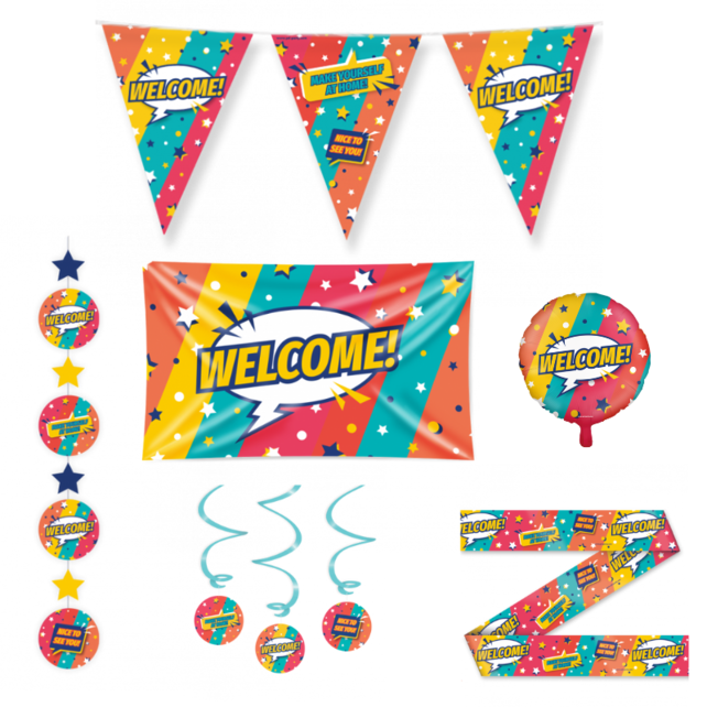 Welcome Cartoon Versiering pakket - L