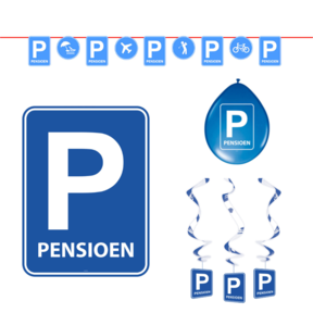 Pensioen Parkeerbord Versiering pakket - M