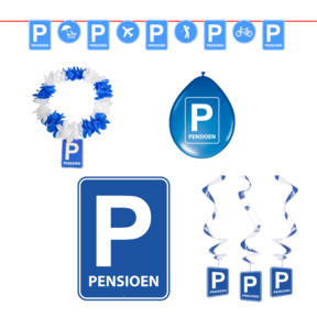 Pensioen Parkeerbord Versiering pakket - L