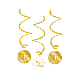 Swirl Decoraties op leeftijd Goud - Wit
