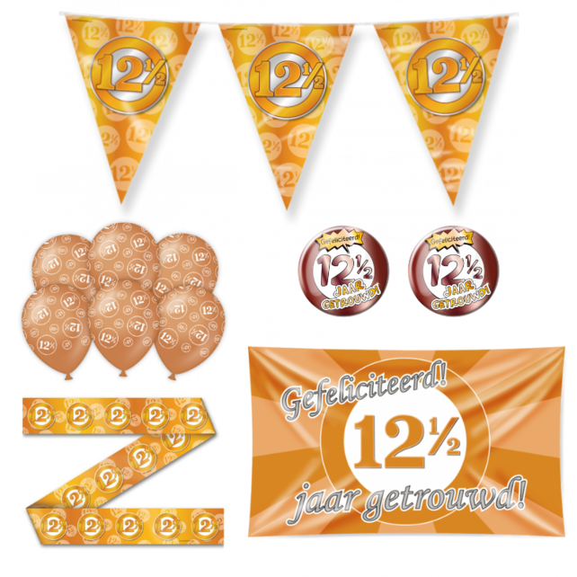 12,5 jaar Getrouwd Versiering pakket - M