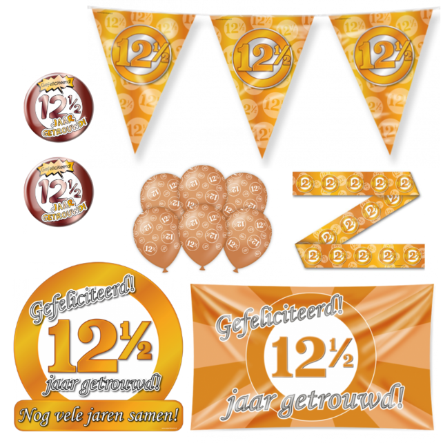 12,5 jaar Getrouwd Versiering pakket - L