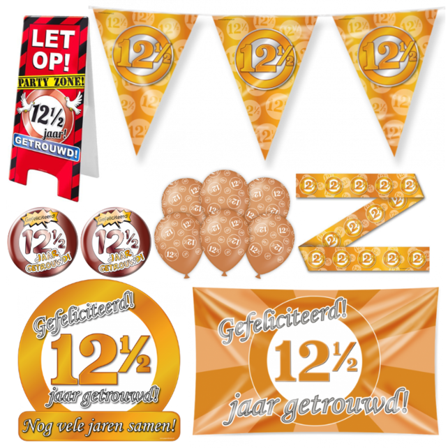 12,5 jaar Getrouwd Versiering pakket - XL