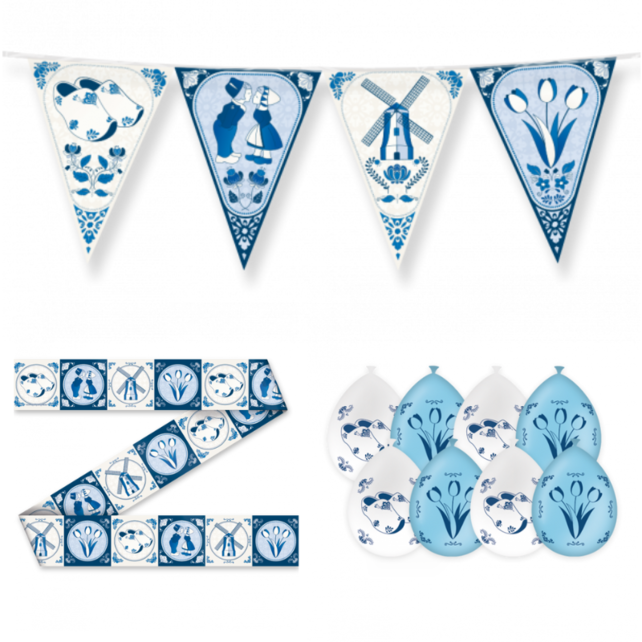 Delftsblauw Versiering pakket - S