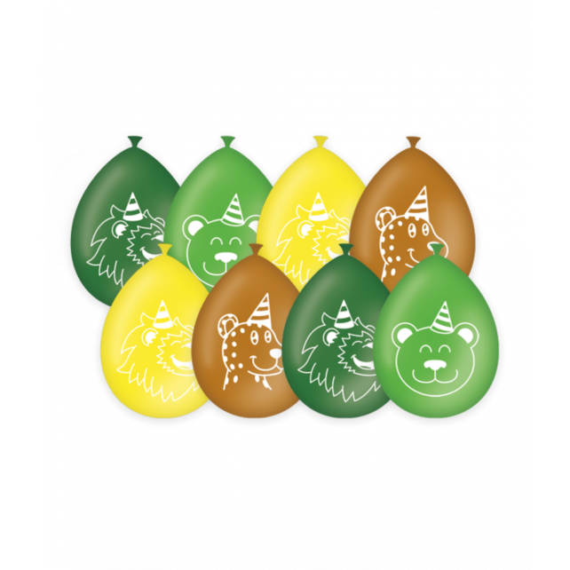 Jungle Dieren - Ballonnen - 8 stuks - 30cm