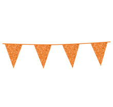 Glitter vlaggenlijn Oranje - 6 meter