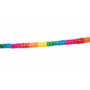 Papieren slinger Klassiek Regenboog - 4 meter