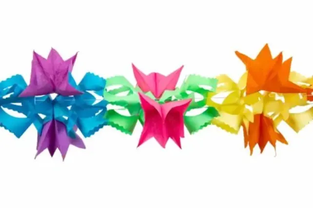 Papieren slinger Bloemen - 6 meter