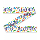 Happy birthday Cartoon - Afzetlint - 12 meter