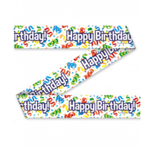 Happy birthday Cartoon - Afzetlint - 12 meter