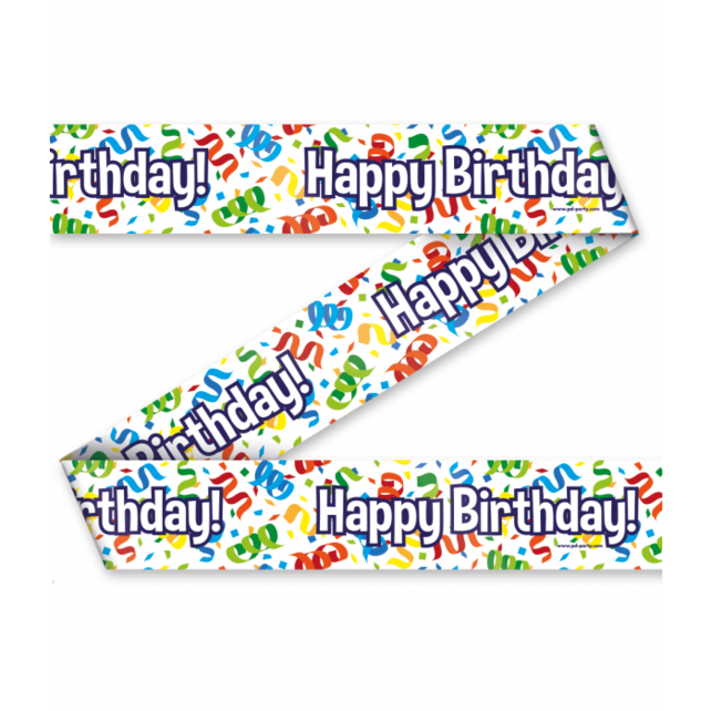 Happy birthday Cartoon - Afzetlint - 12 meter