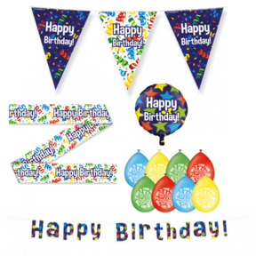 Happy Birthday Cartoon Versiering pakket - M