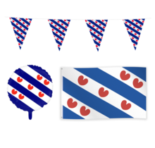 Friesland feestpakket S – vlaggenlijn, gevelvlag & folieballon