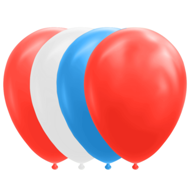 Ballonnen Rood, Wit & Blauw - 10 stuks - 30cm