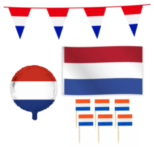 Nederland feestpakket M – vlag, ballon & prikkers voor Koningsdag of EK