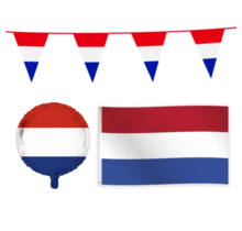 Nederland feestpakket S – vlaggenlijn, gevelvlag & ballon