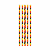 Papieren rietjes geel, zwart, rood 20 stuks