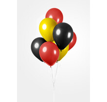 Ballonnen Geel, Zwart & Rood - 10 stuks - 30cm
