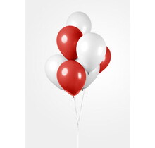 Ballonnen Rood & Wit - 10 stuks - 30cm
