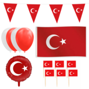 Turkije feestpakket L – vlaggen, ballon, prikkers & ballonnen
