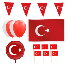 Turkije feestpakket L – vlaggen, ballon, prikkers & ballonnen