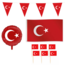 Feest-vieren Turkije feestpakket M – vlaggen, ballon & 50 Turkse cocktailprikkers Feest-vieren Turkije feestpakket M – vlaggen, ballon & 50 Turkse cocktailprikkers