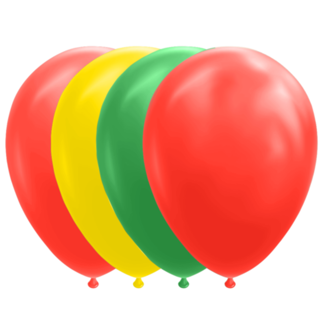 Ballonnen Rood, Geel & Groen - 10 stuks - 30cm