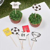 12 taartdecoraties/ cupcake versieringen voetbal