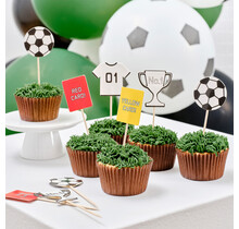 12 taartdecoraties/ cupcake versieringen voetbal