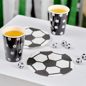 Voetbal servetten papier 16 stuks 14,5cm
