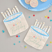 Taartvorm Happy Birthday servetten Mix it Up party collectie 16 stuks