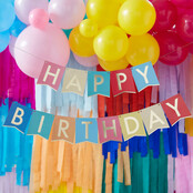 Happy Birthday slinger Mix It Up Brights goud folie 170x12cm