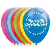Ballonnen Hartelijk Gefeliciteerd - 8 stuks - 30cm
