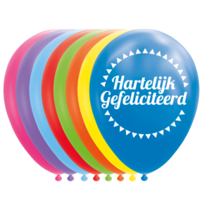 Ballonnen Hartelijk Gefeliciteerd - 8 stuks - 30cm