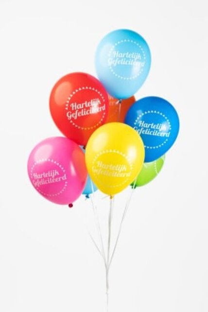 Ballonnen Hartelijk Gefeliciteerd - 8 stuks - 30cm