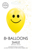 Ballonnen Smiley - 8 stuks - 30cm