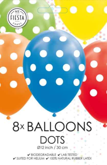Ballonnen Stippen - 8 stuks - 30cm