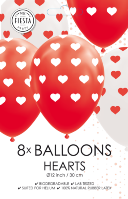 Ballonnen Hartjes - 8 stuks - 30cm Ballonnen Hartjes - 8 stuks - 30cm