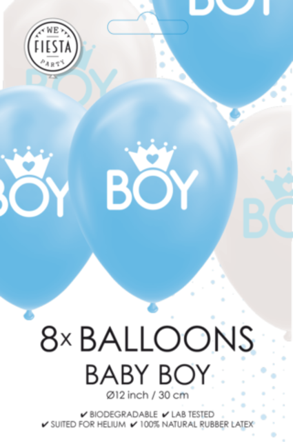 Ballonnen Boy - 8 stuks - 30cm