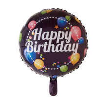 Folieballon Happy Birthday - Zwart - 46cm