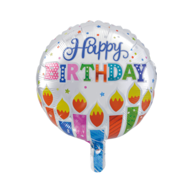 Folieballon Happy Birthday - Kaarsen - 46cm