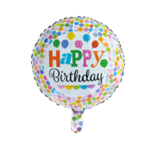 Folieballon Happy Birthday - Stippen - 46cm