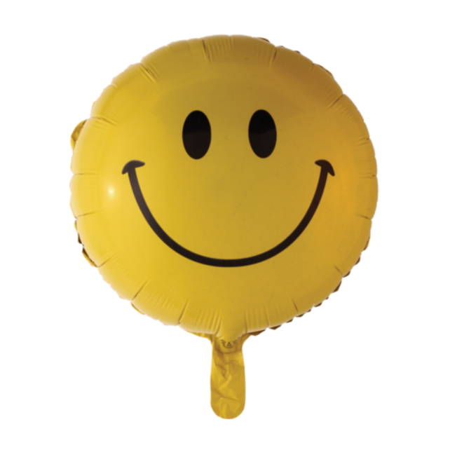 Folieballon Smiley - Geel - 46cm