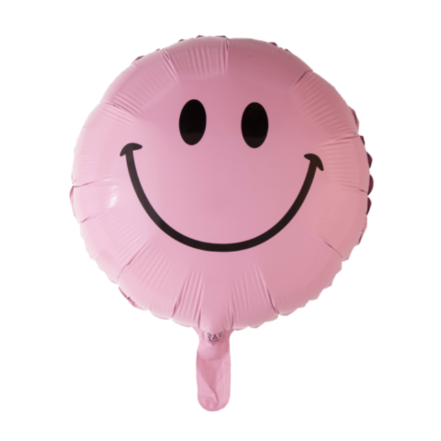 Folieballon Smiley - Licht Roze - 46cm