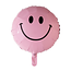 We Fiesta Folieballon Smiley - Licht Roze - 46cm