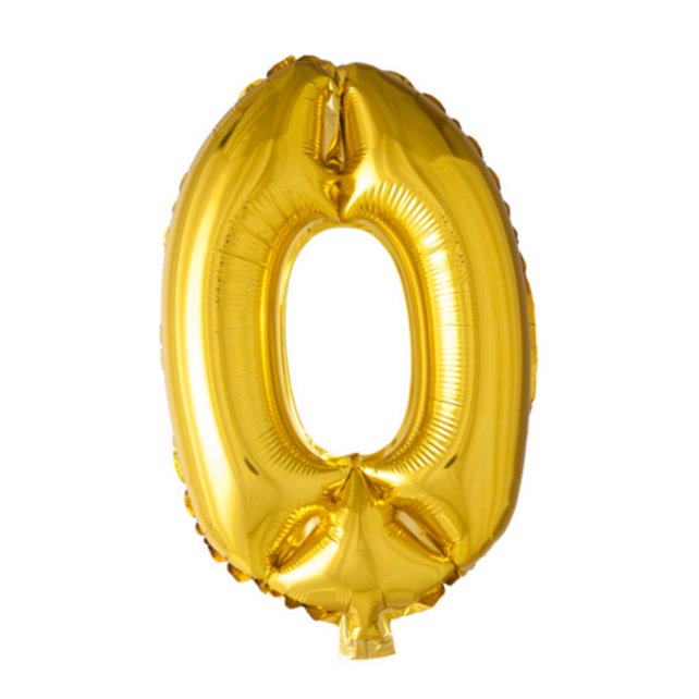 Folieballon 0 jaar - Goud - 41cm Folieballon 0 jaar - Goud - 41cm