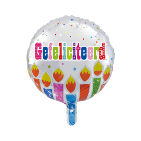 Folieballon Gefeliciteerd - Kaarsen - 46cm