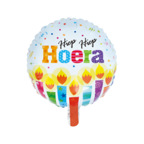 Folieballon Hiep Hiep Hoera - Kaarsen - 46cm