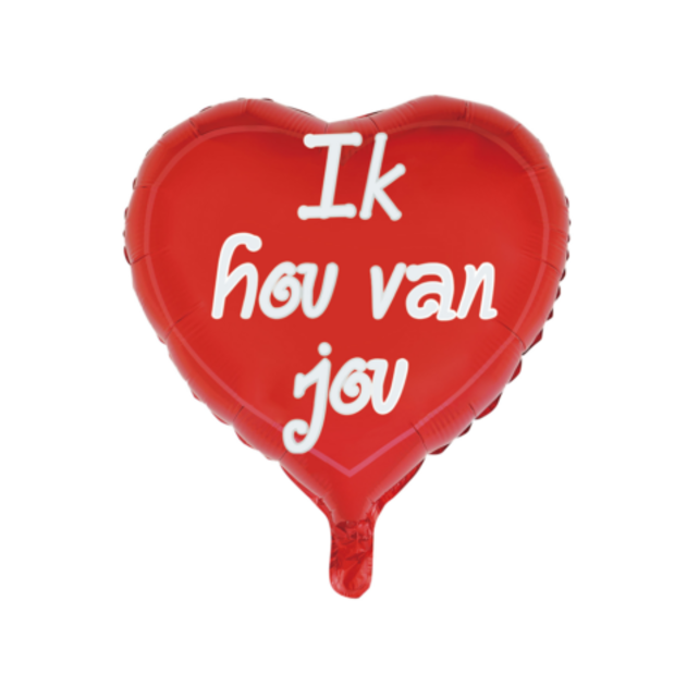 Folieballon Ik Hou Van Jou - Rood - 46cm